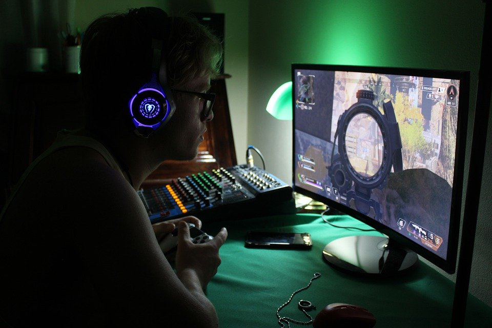 A person playing video game