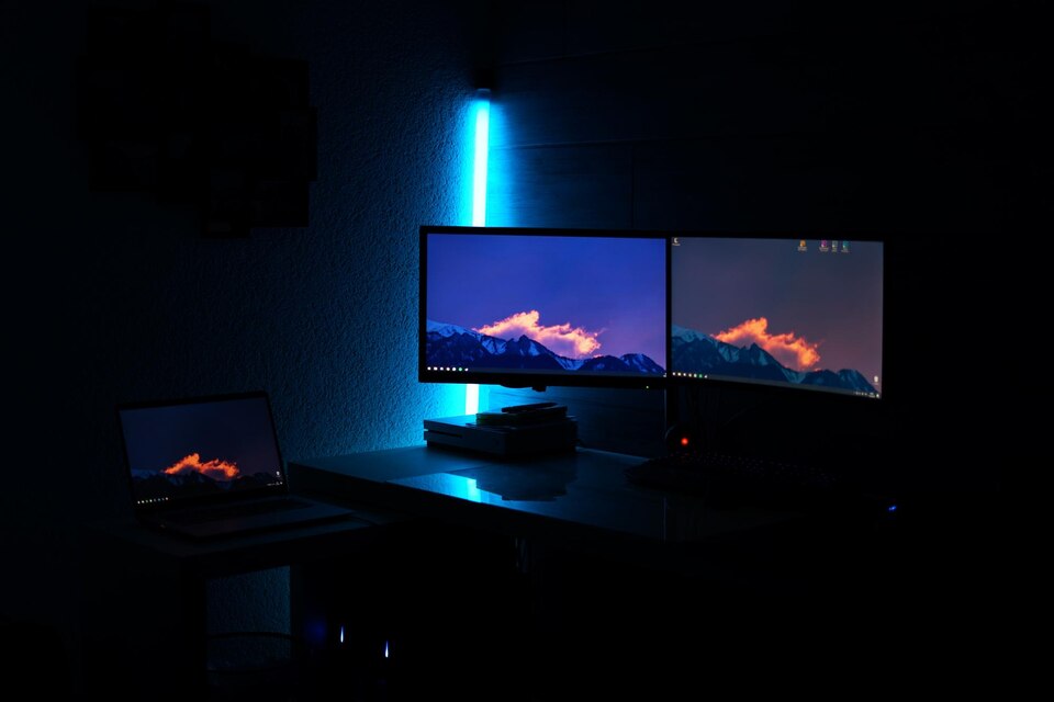 A dual monitor setup